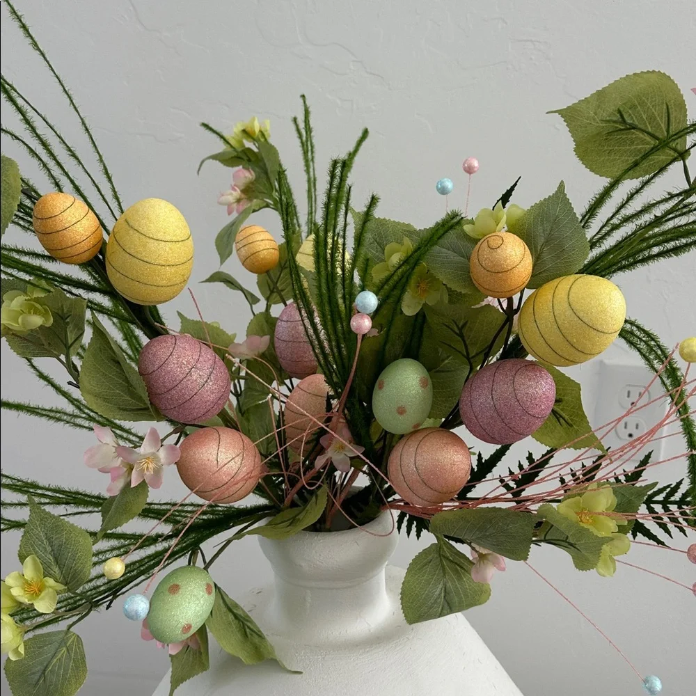 🌸NEW Easter Artificial Floral Arrangement with Yellow and Pink Accents.